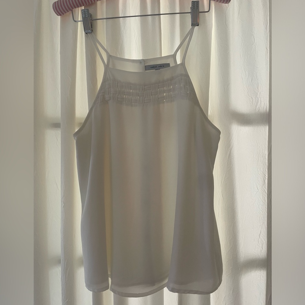 White sleeveless blouse Naked Zebra S